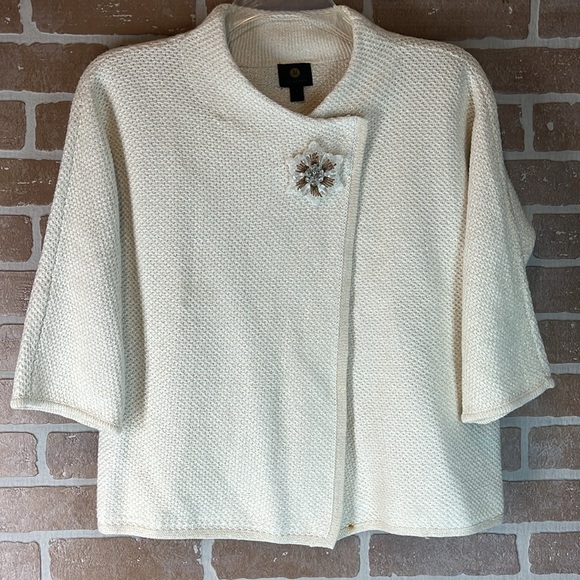 JM Collection sweater Women’s Small Ivory Cardigan Knit - Picture 4 of 10